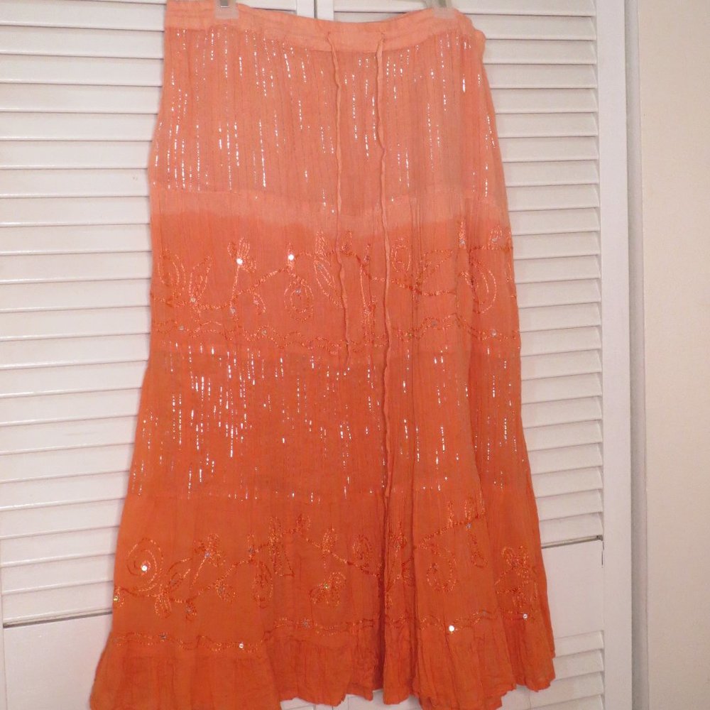 Beautiful Boho Vintage Bobbie Brooks Ladies skirt XL adjustable drawstring